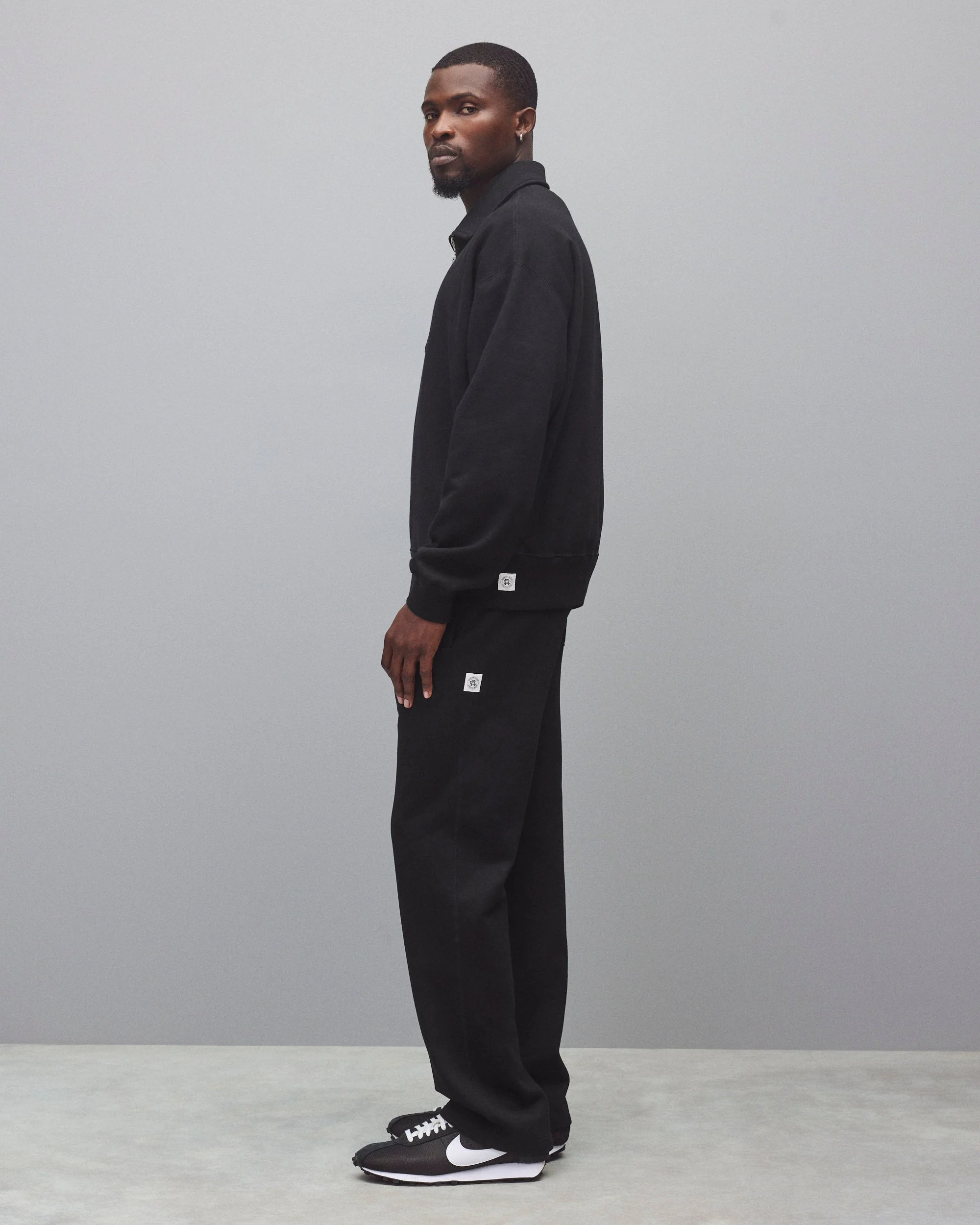 Brushed Fleece Relaxed Half Zip Sweatshirt - Image 4