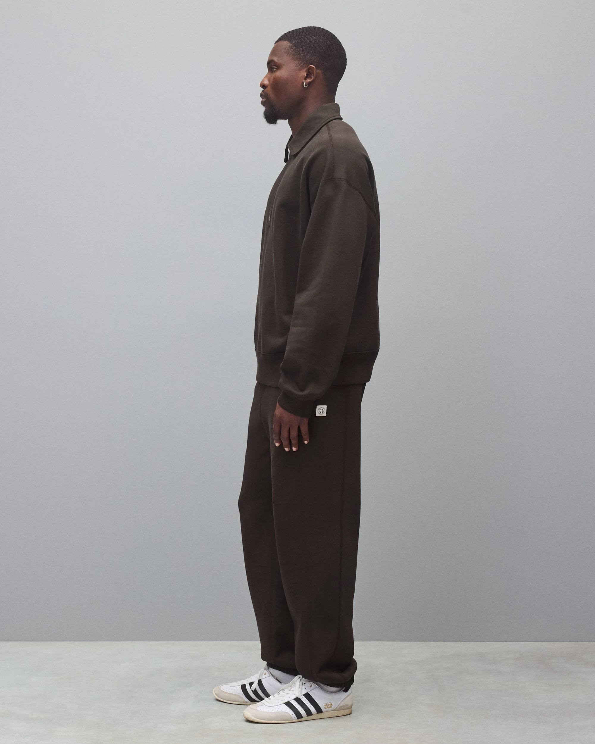 Brushed Fleece Relaxed Half Zip Sweatshirt - Image 4