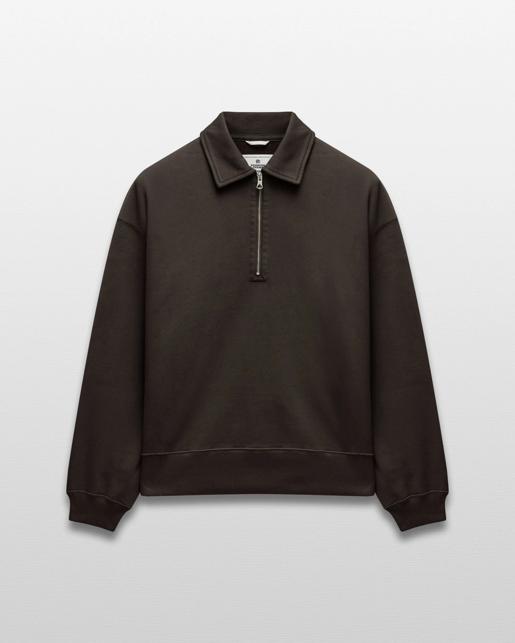 Brushed Fleece Relaxed Half Zip Sweatshirt - Image 7