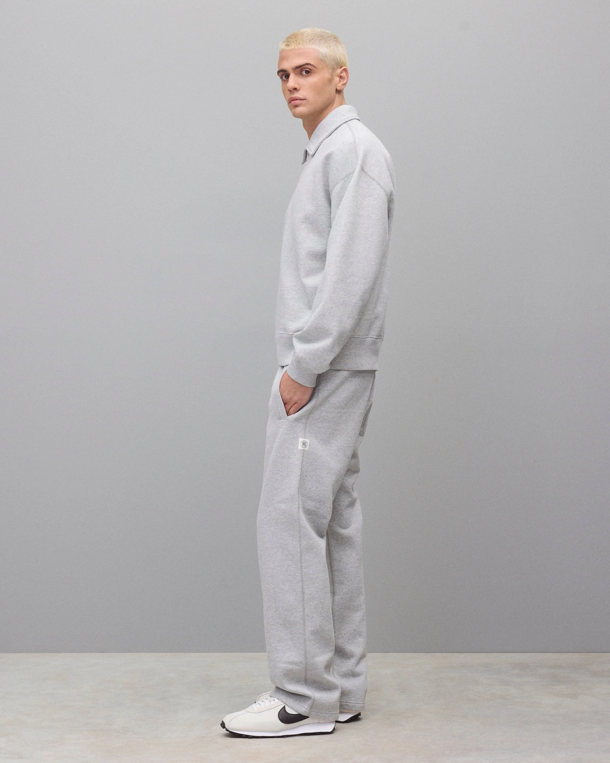 Brushed Fleece Relaxed Half Zip Sweatshirt - Image 3