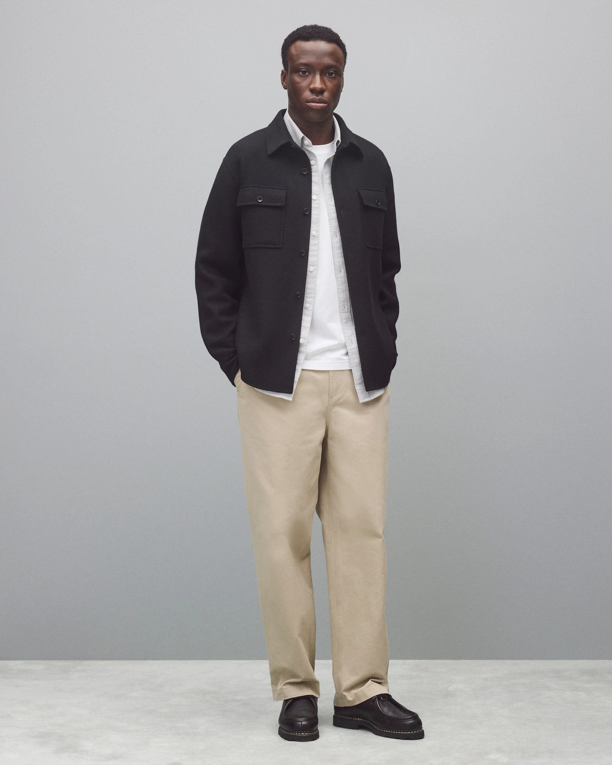 Double Faced Wool Concourse Overshirt - Image 3