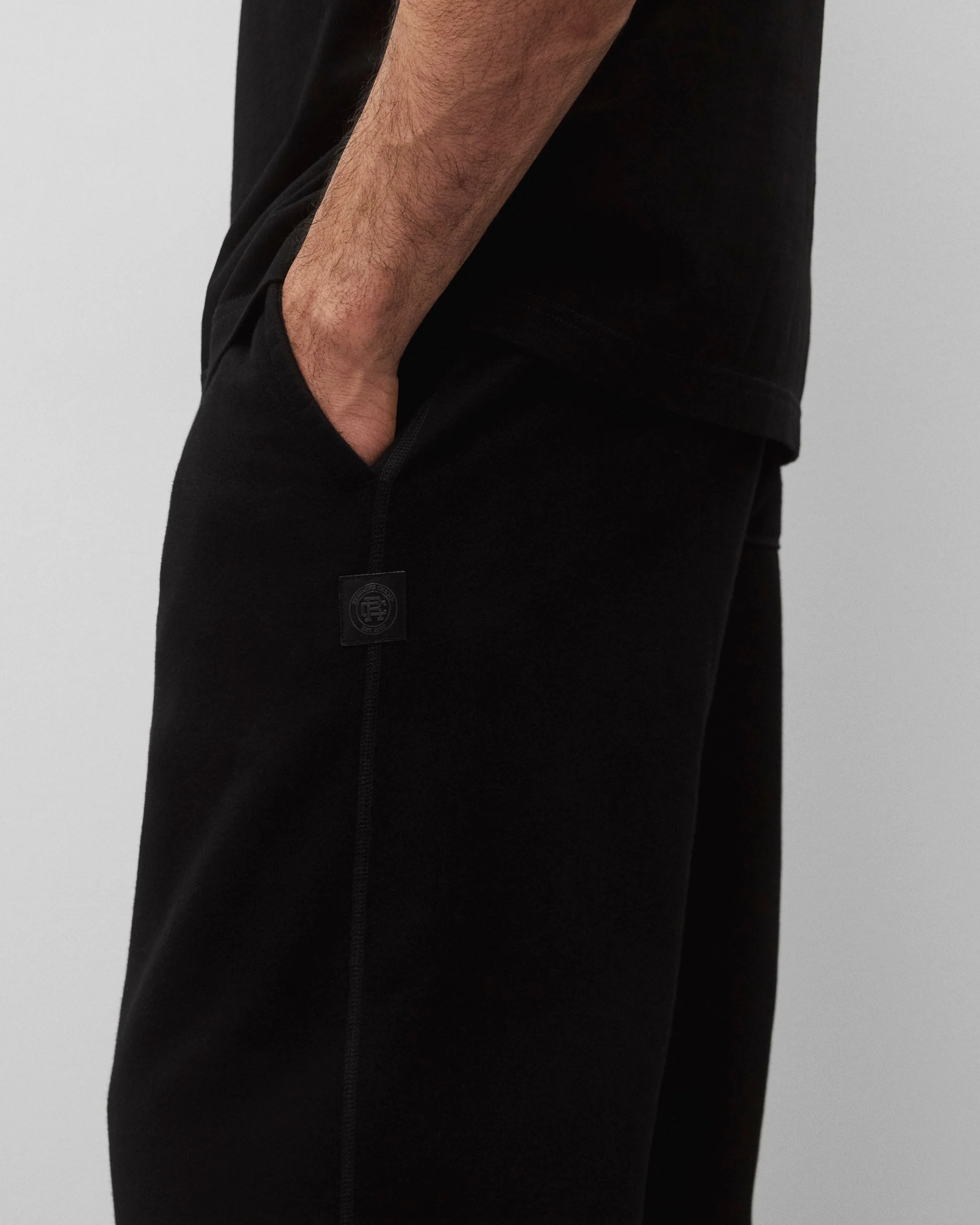 Kyoto Black Midweight Terry Relaxed Sweatpant - Image 6