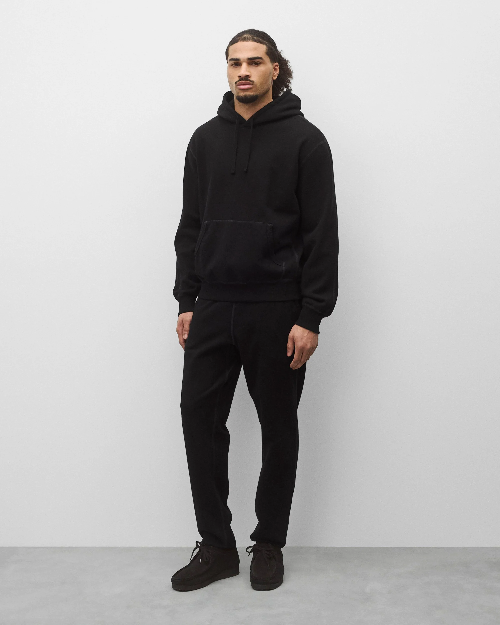 Kyoto Black Midweight Terry Standard Hoodie - Image 3