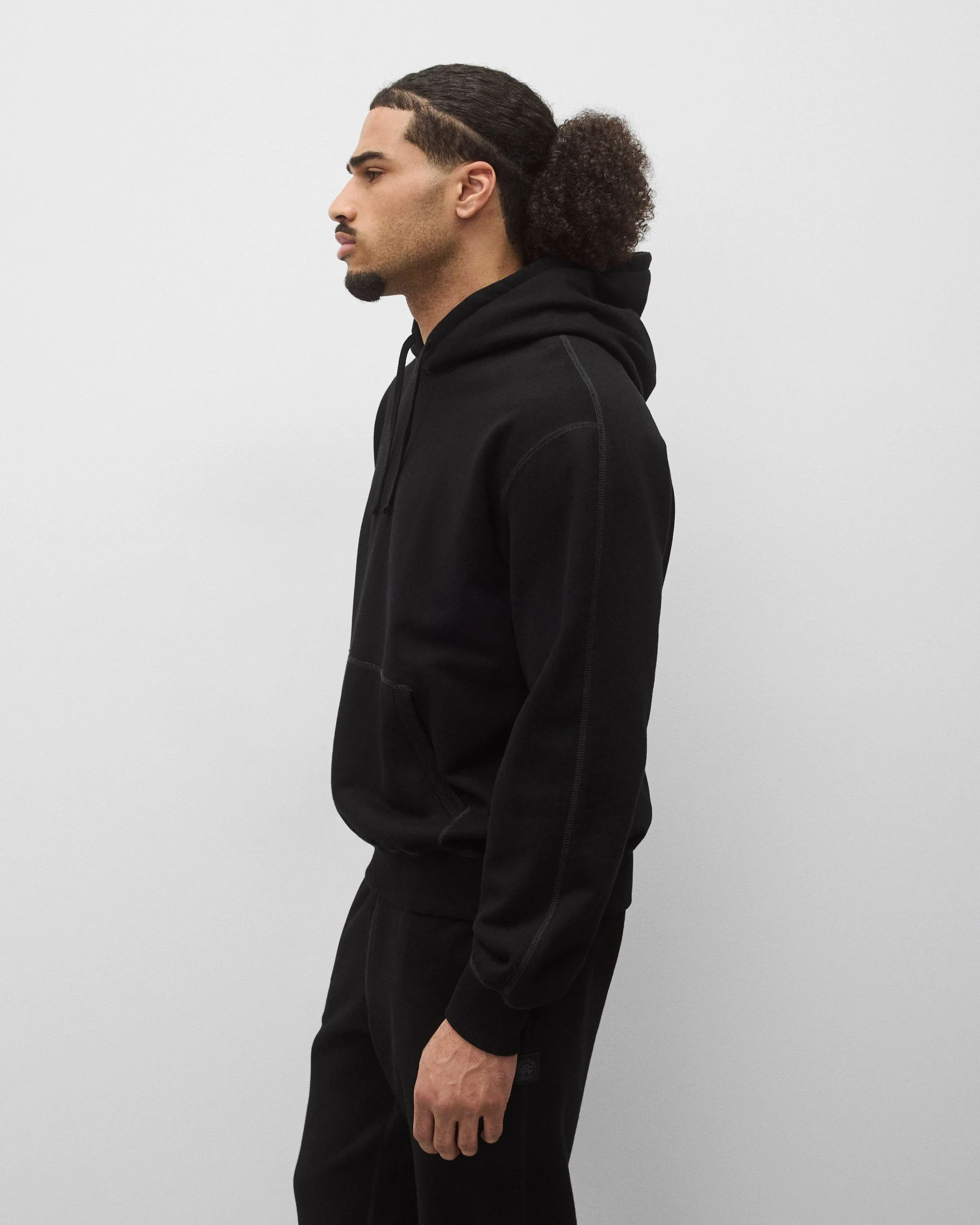 Kyoto Black Midweight Terry Standard Hoodie - Image 4