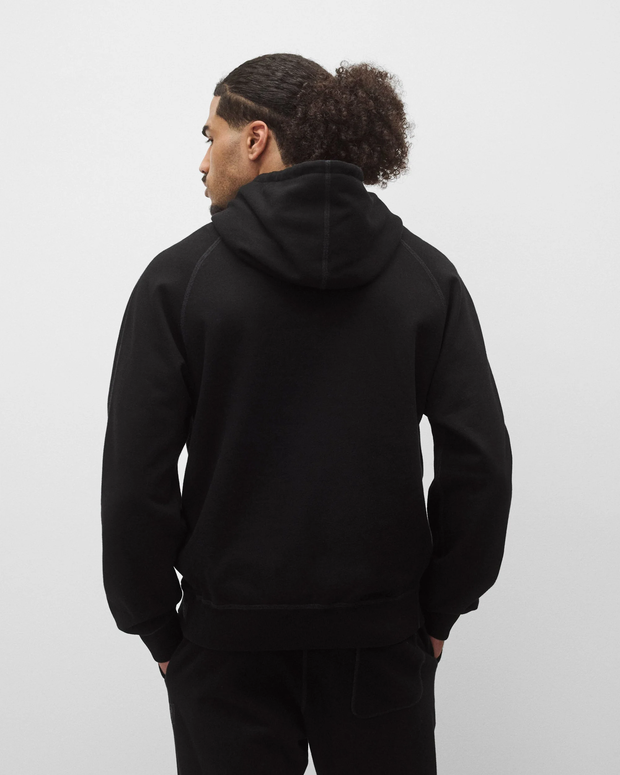 Kyoto Black Midweight Terry Standard Hoodie - Image 5