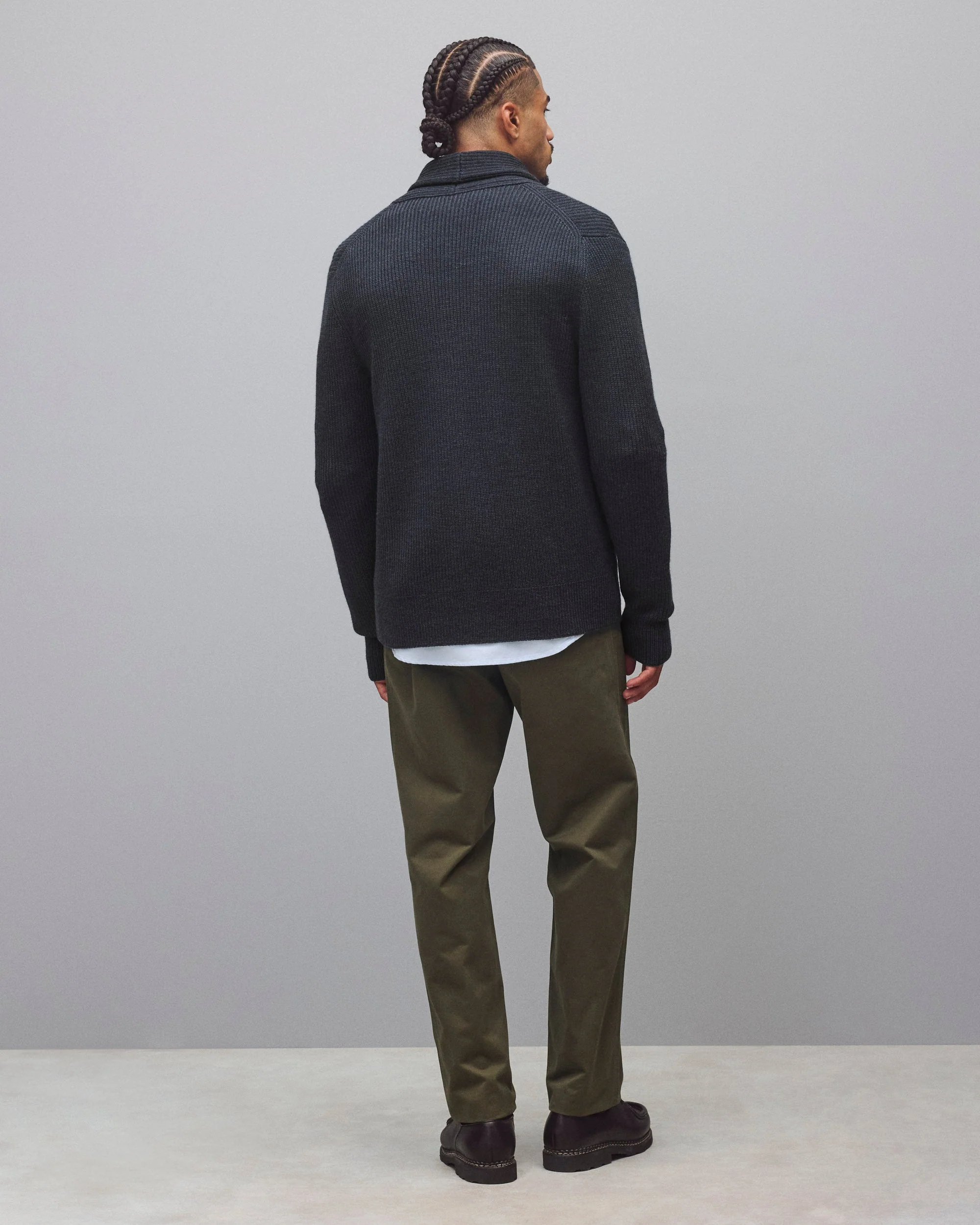 Merino Rib Vinnie Shawl Cardigan - Image 3