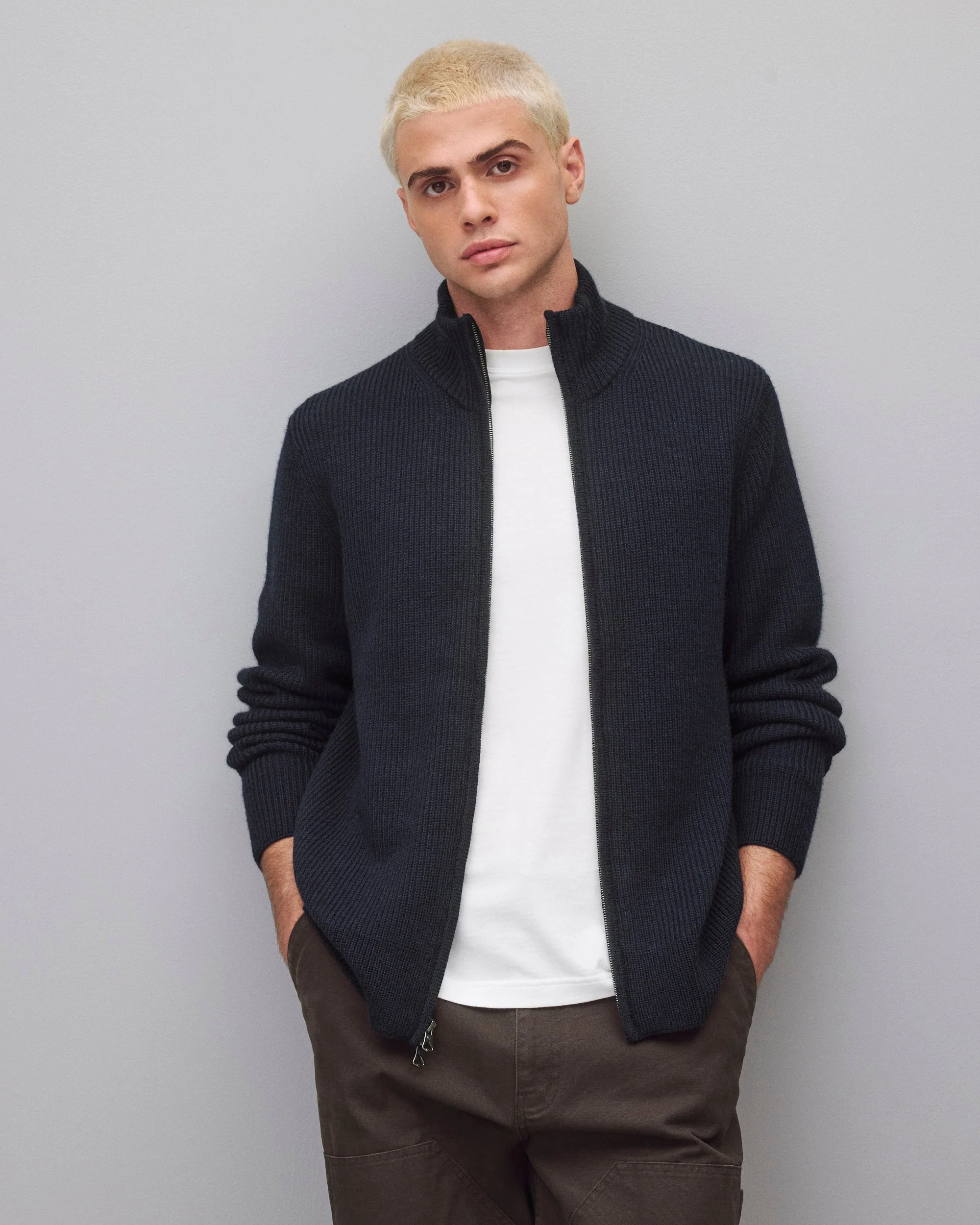 Merino Rib Vinnie Track Jacket - Image 2