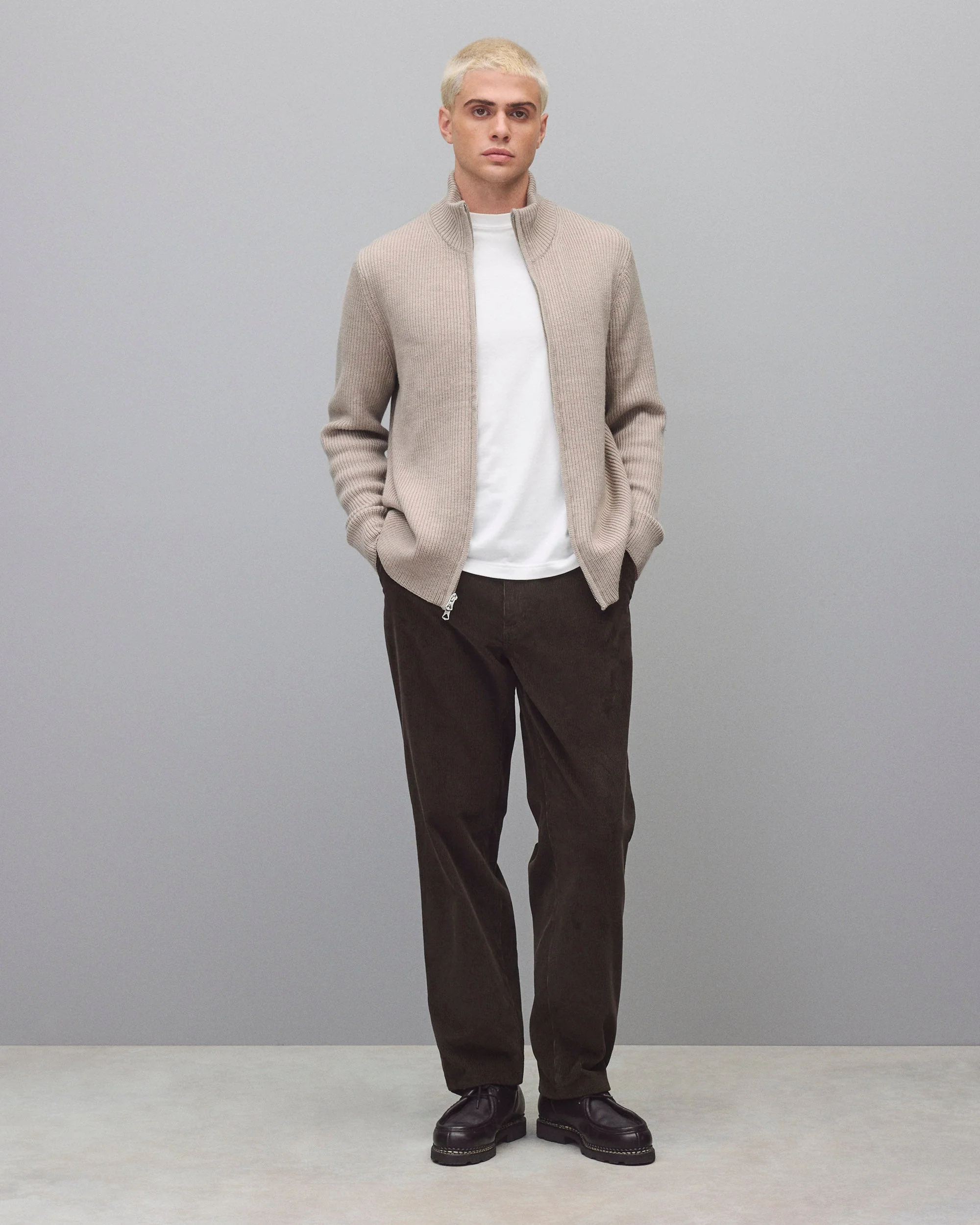 Merino Rib Vinnie Track Jacket - Image 3