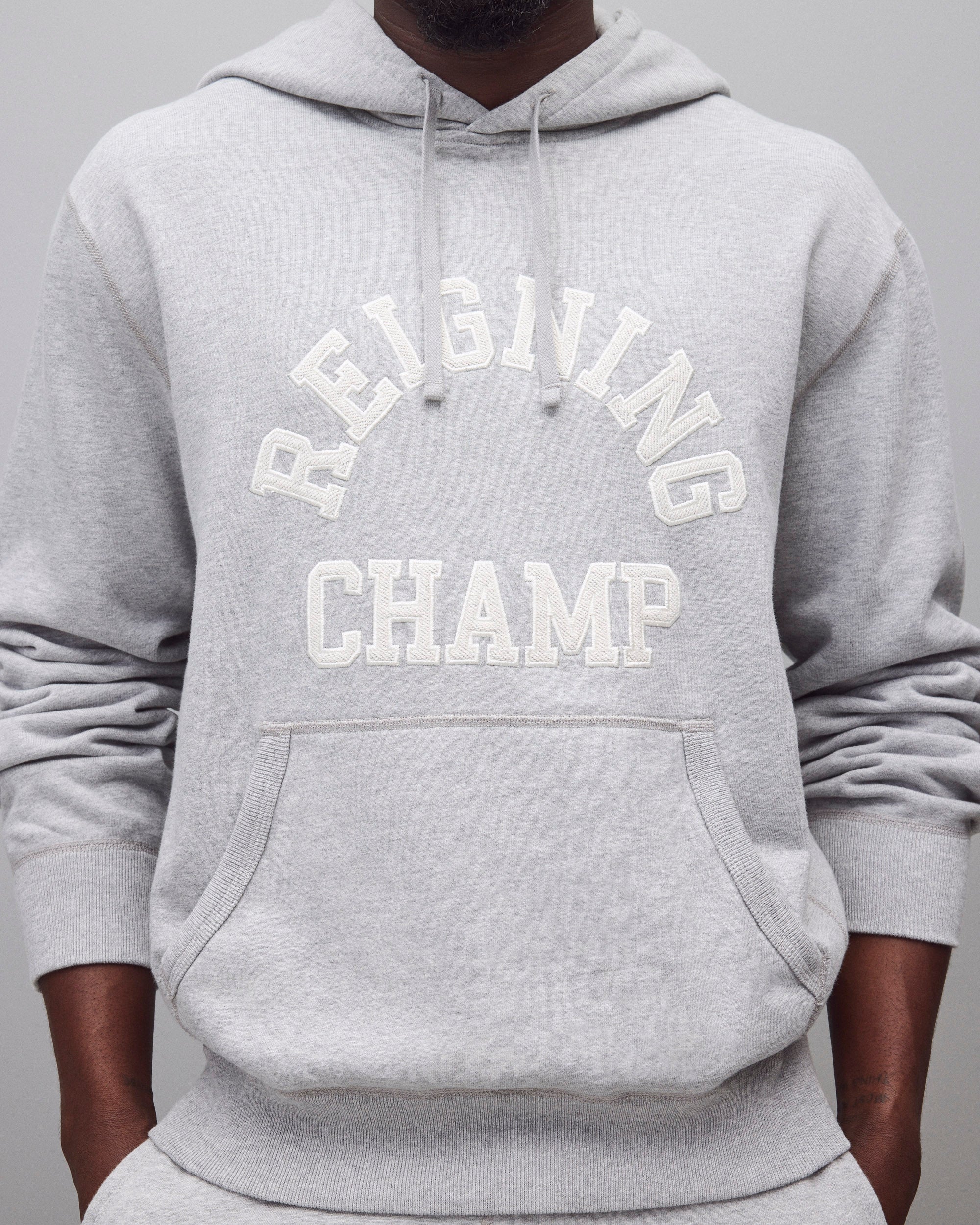 Midweight Terry Arch Logo Standard Hoodie - Image 6