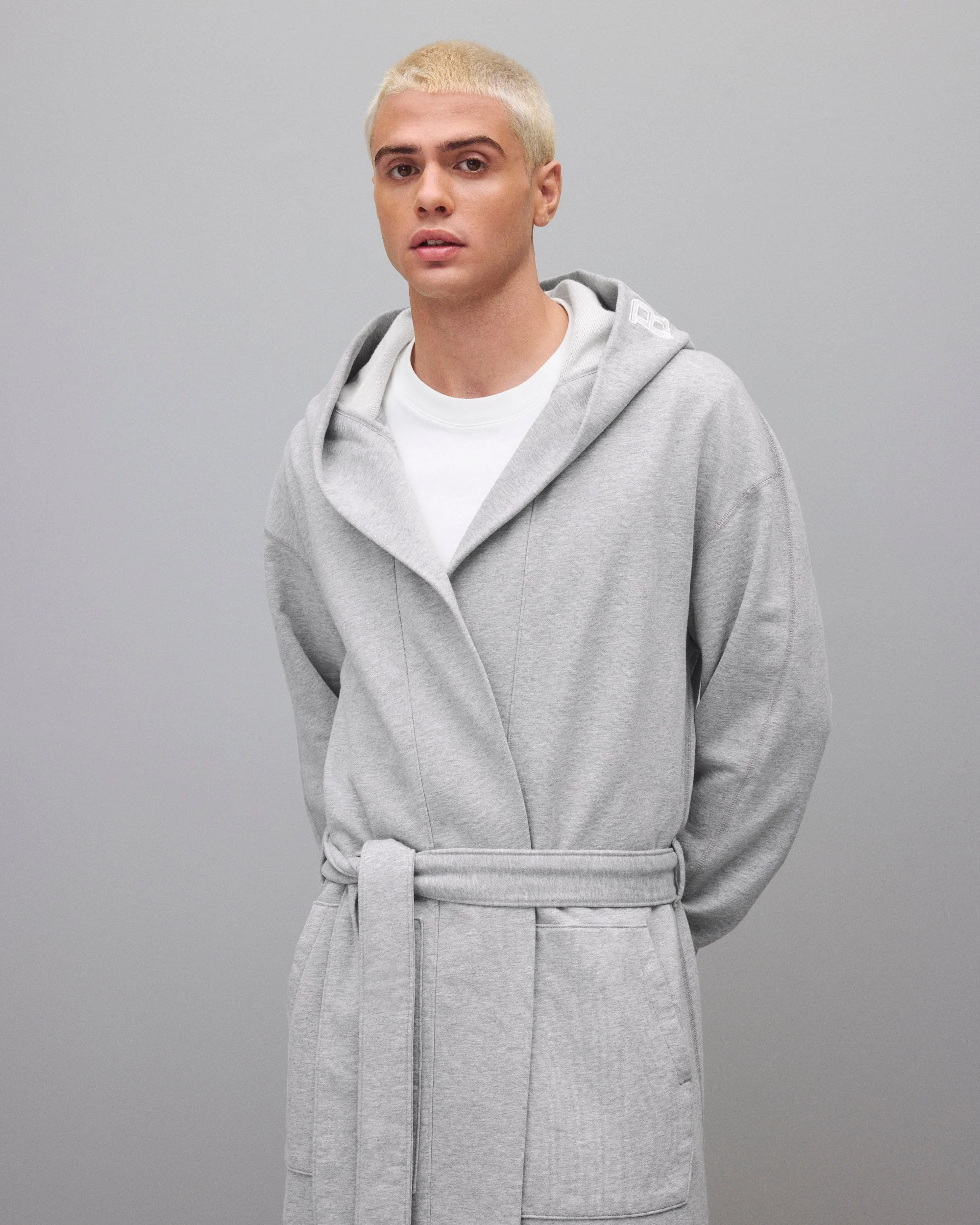 Midweight Terry Logo Relaxed Hooded Robe - Image 3
